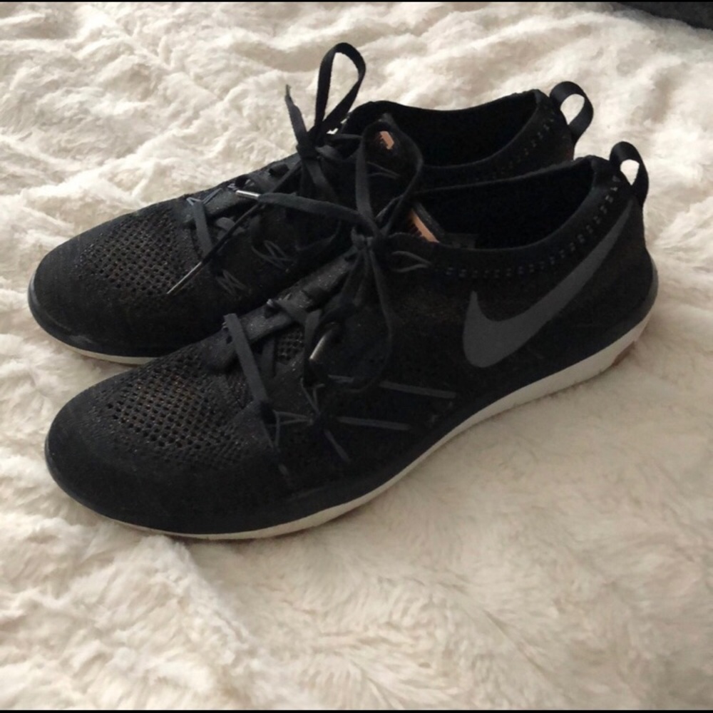 Nike Black Flyknit Gold Sparkle